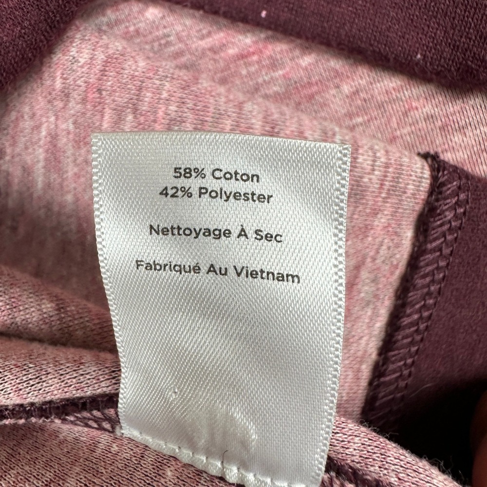 Talbots Womens Burgundy Heathered Knit Mock Neck Button Shoulder Sheath Dress S - Picture 5 of 11